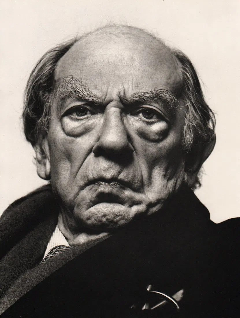 Richard Avedon - Isaiah Berlin, Philosopher: Vintage Sheet-fed Gravure. Powerful psychological portrait study. Image size: approx. 8.5" x 11"., Mounted to archival board