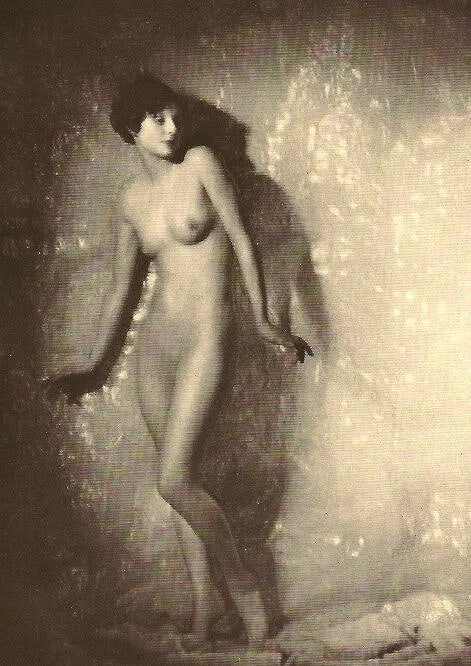Bird, Walter - English Woman (Nude): Vintage Sheet-fed Gravure printed in 1938. A stylized British studio nude. Image size: approx. 9" x 11.5"., Mounted to archival board