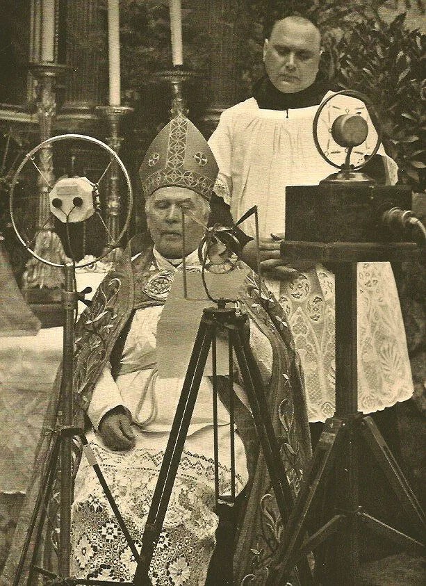 Willinger, Margarete - Bishop, Dr Rieder: Vintage Sheet-fed Gravure. A formal character study with high detail. Image size: approx. 8" x 11"., Mounted to archival board