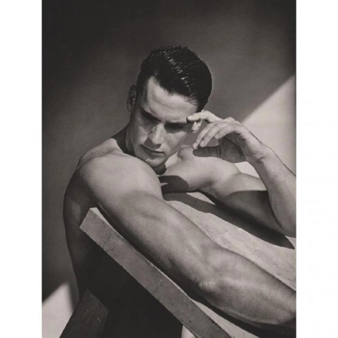 Bruce Weber - Scott Piddell, U.S. Olympic Bobsled Team: BRUCE WEBER (b. 1946), Scott Piddell, U.S. Olympic Bobsled Team, Sheet-fed gravure c. 1989, Printed in Spain, 11" x 8 1/2", Mounted to archival board