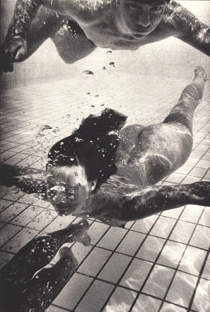 Marie-Paule Negre - Nude Underwater: Sheet-fed Gravure. An ethereal and surreal study of the body in water. Image size: approx. 9" x 12"., Mounted to archival board