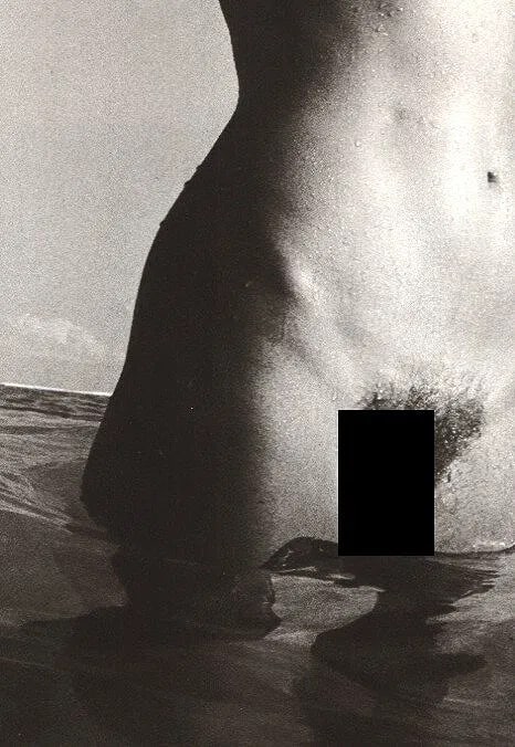 Ralph Gibson - Nude: Vintage Sheet-fed Gravure. High-contrast, minimalist graphic study. Image size: approx. 8" x 12"., Mounted to archival board