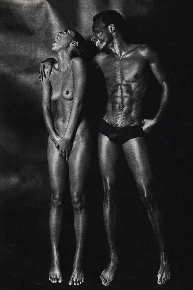 Kishin Shinoyama - Man & Woman: Vintage Sheet-fed Gravure. An intimate and provocative Japanese study. Image size: approx. 9" x 12"., Mounted to archival board