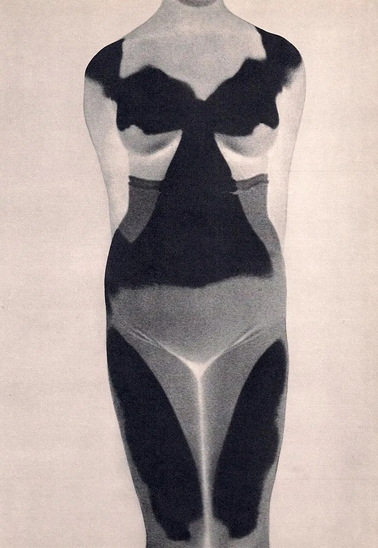 Ike Goro - Nude: Vintage Sheet-fed Gravure. Minimalist and elegant Japanese studio nude. Image size: approx. 8.5" x 11"., Mounted to archival board