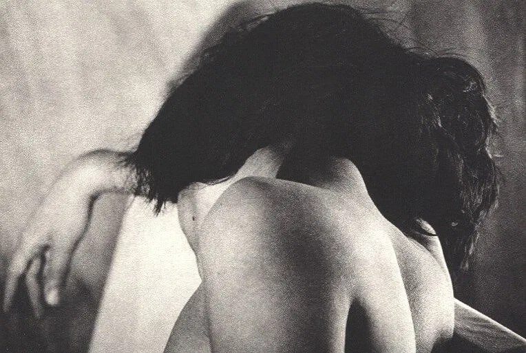 Kiuston Halle - Nude: Vintage Sheet-fed Gravure. Artistic figure study with soft studio lighting. Image size: approx. 8" x 10.5"., Mounted to archival board