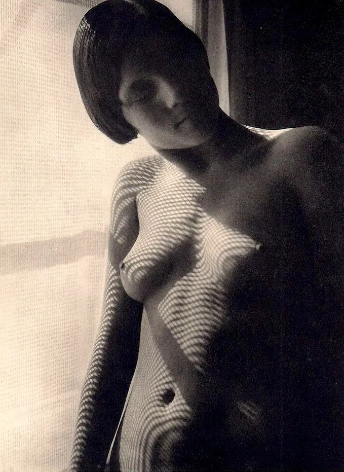 Heinz V. Perckhammer - Le Rideau De Tulle: Vintage Sheet-fed Gravure. A classic of 1920s/30s artistic nudity. Image size: approx. 7.5" x 10"., Mounted to archival board