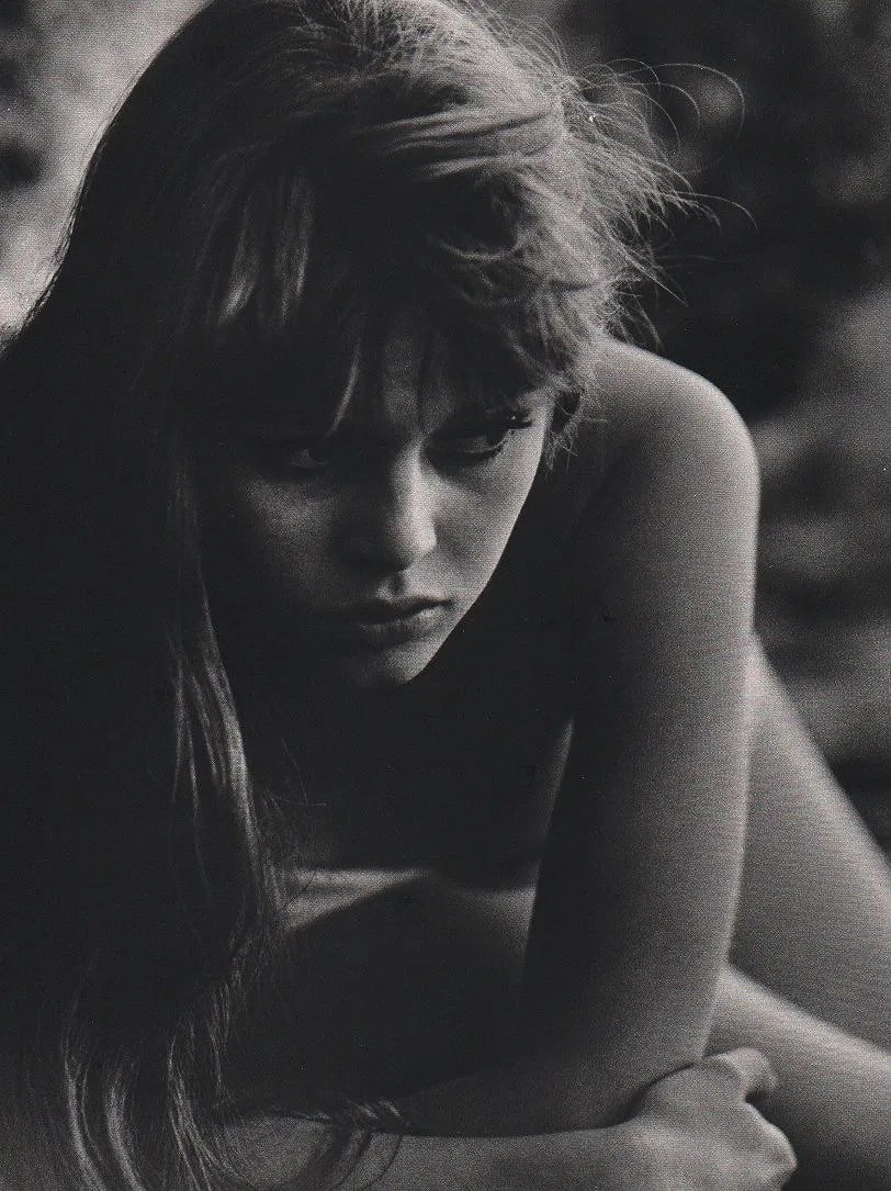 Philippe Halsman - Brigitte Bardot: Vintage Sheet-fed Gravure. An iconic and intimate portrait of the actress. Image size: approx. 8.5" x 11"., Mounted to archival board