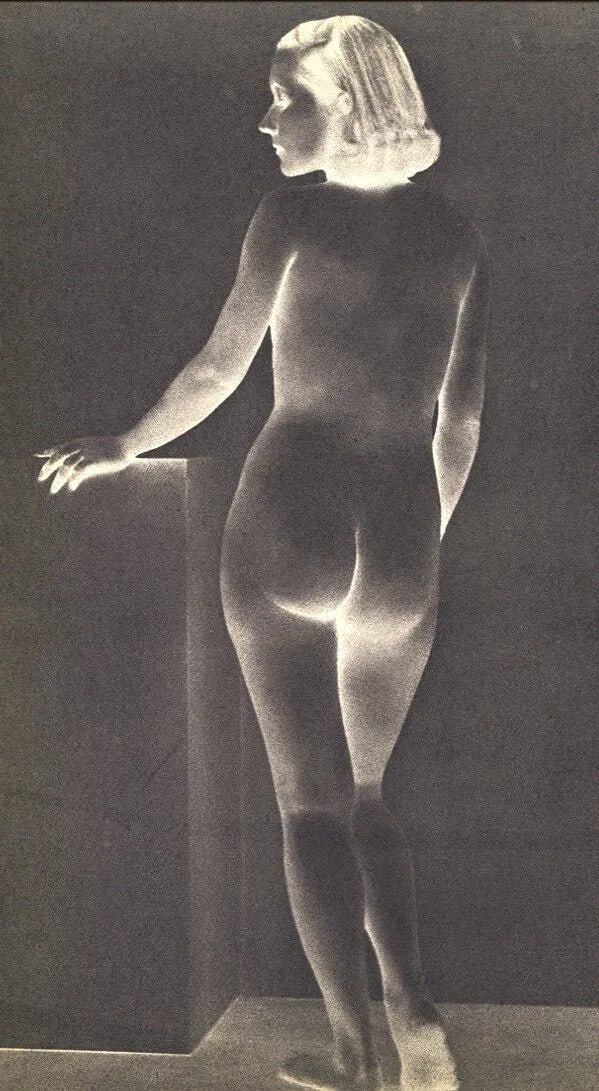 Shannon Martin - Solarized Nude: Sheet-fed Gravure. Modern application of the surrealist solarization technique. Image size: approx. 8.5" x 11"., Mounted to archival board