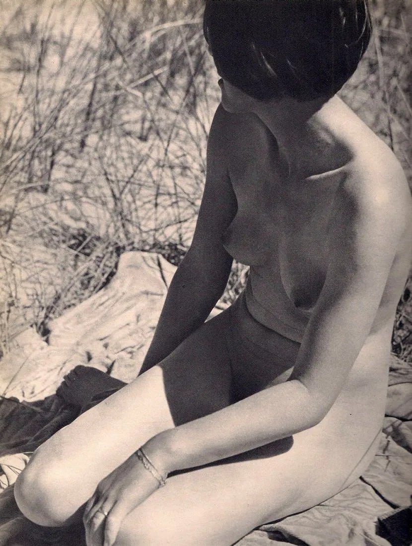 Andreas Feininger - Nude: Vintage Sheet-fed Gravure. Graphic and scientific approach to the figure. Image size: approx. 8.5" x 11.5"., Mounted to archival board