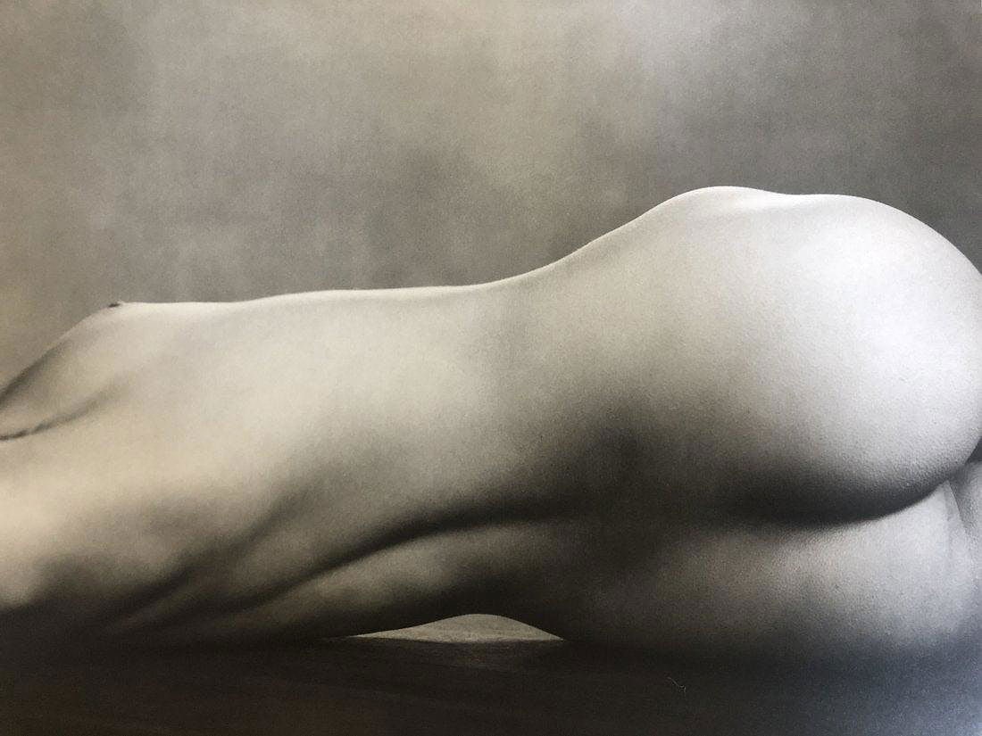 Edward Weston - Nude, 1925: Vintage Photo-Litho. A high-contrast, modernist study of the human torso. Image size: approx. 9" x 7"., Mounted to archival board