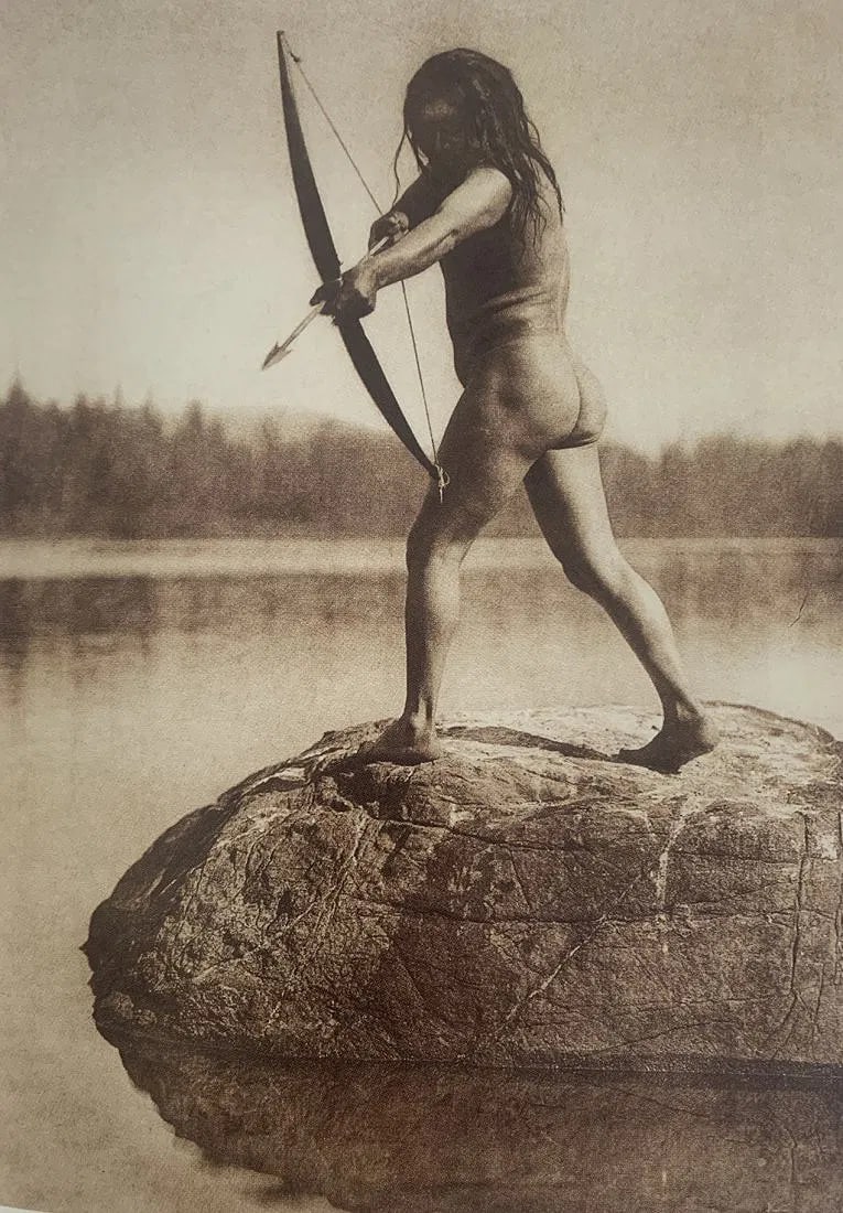 Edward S. Curtis - Male Nude, Photo-Litho: Edward S. Curtis (1886-1952), Male Nude, Photo-litho, Printed circa later 20th c., 6 5/8" x 4 3/4", Mounted to archival board
