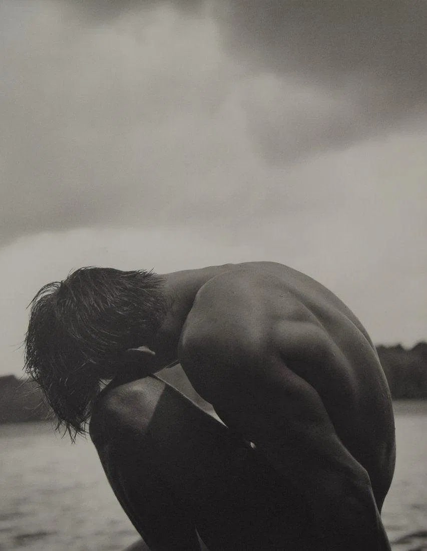 Bruce Weber - Paul, Lower St. Regis Lake, 1988: BRUCE WEBER (b. 1946), Paul, Lower St. Regis Lake, 1988, Sheet-fed gravure c. 1990, Printed in United States of America, 9 3/8" x 7 1/4", Mounted to archival board