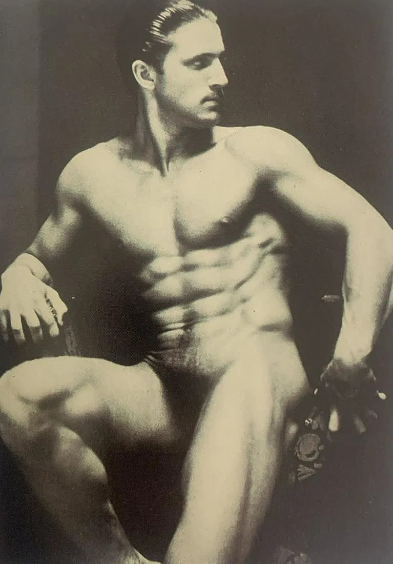 Edwin F. Townsend - Male Nude, Photo-Litho: Edwin F. Townsend, Male Nude, Photo-Litho, Printed circa later 20th c., 5 1/8" x 3 5/8", Mounted to archival board