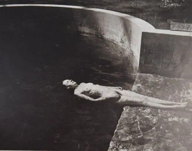 Edward Weston - Floating Nude: EDWARD WESTON (1886-1958), Floating Nude, Photo-litho, c. 1970's, Printed in Hong Kong, 6 1/2" x 8 1/2", Mounted to archival board