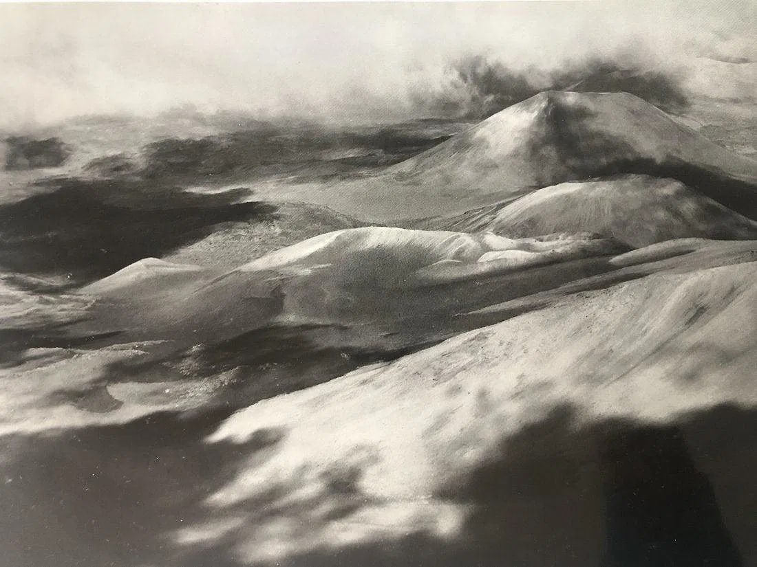 Ansel Adams - Hawaii National Park, Maui, T.H.: ANSEL ADAMS (B.1902-1984), The Creator of Haleakala, Clouds, Hawaii National Park, Maui, T.H., Black and white photo on glossy paper, 6.5" x 9", Printed second half of 20th Century , Mounted to