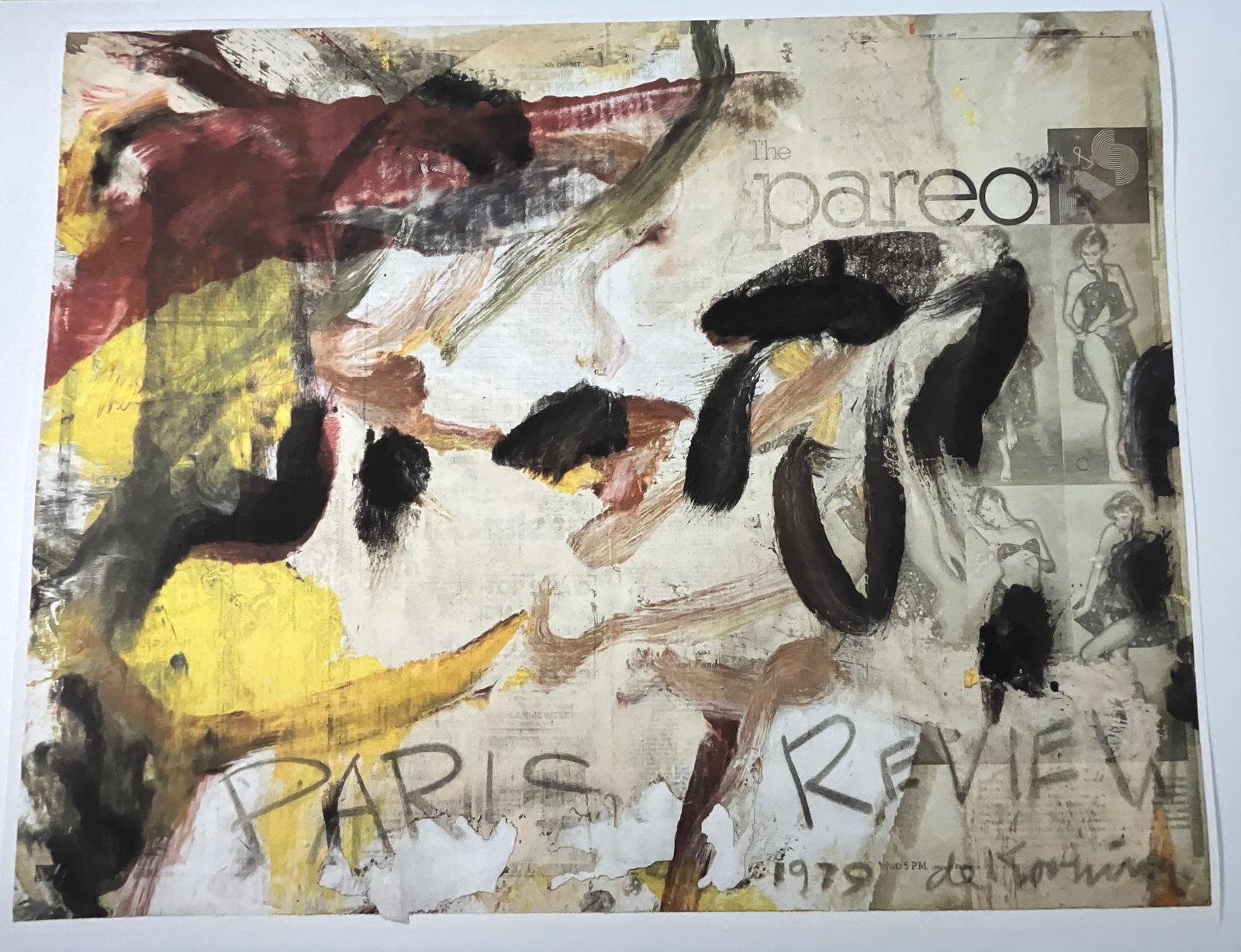 WILLEM DE KOONING Paris Review: Measures 34.5 x 27.5 inches, print in colors, full margins, unsigned