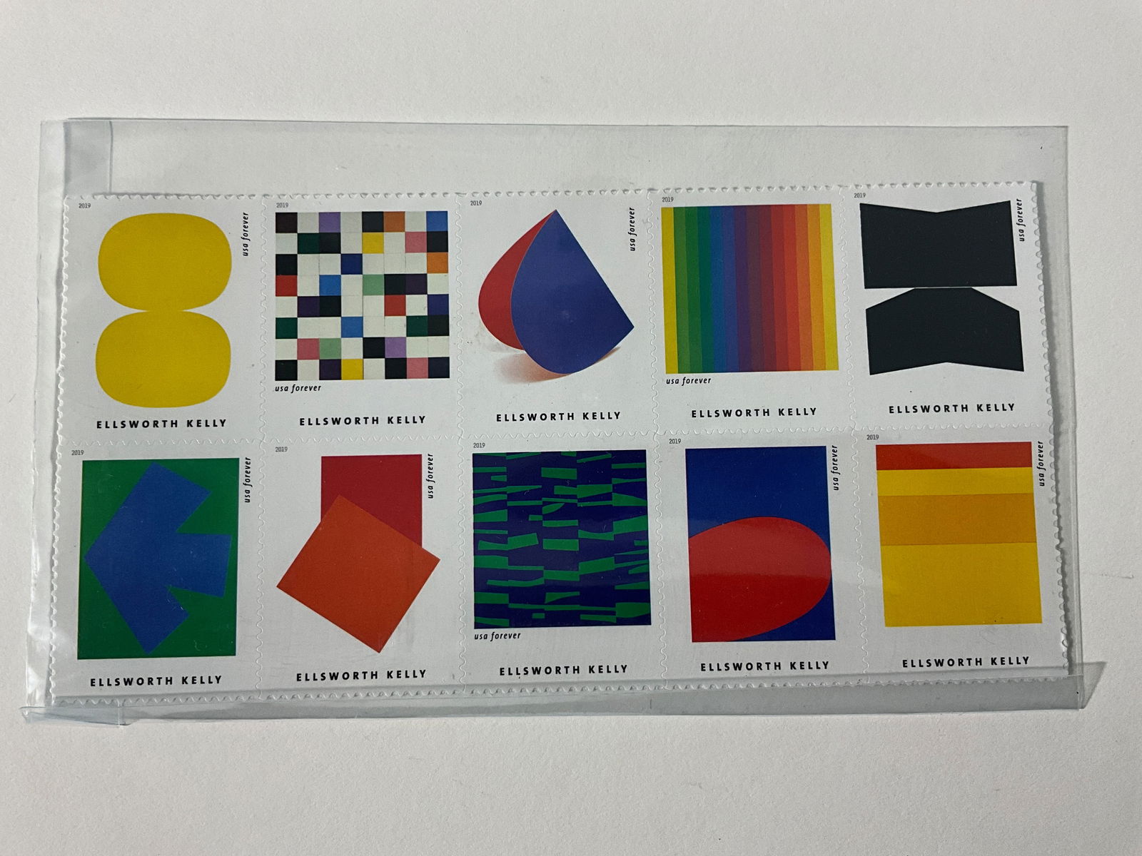 Ellsworth Kelly limited edition stamps: Measures approx 6 x 3 inches