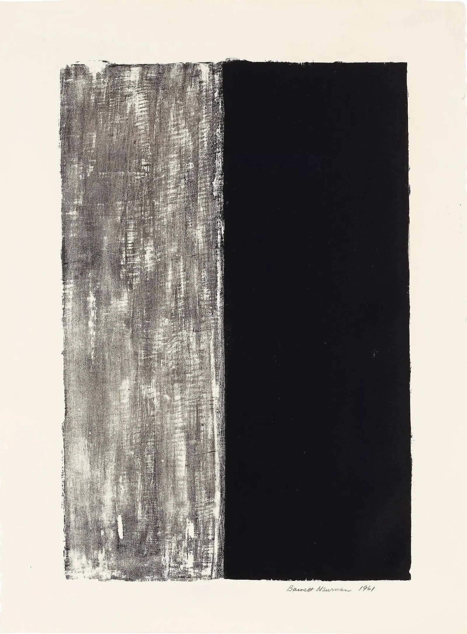 BARNETT NEWMAN (1905-1970) Untitled: BARNETT NEWMAN (1905-1970) Untitled, Fine Art Print, on rag paper, plate signed and dated ,with full margins, in very good condition, measures 30 x 22 inches