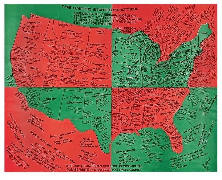 Faith Ringgold: United States of Attica: United States of Attica Print on Wove paper, Date: 1971-1972, measures approx 22 x 28 inches.