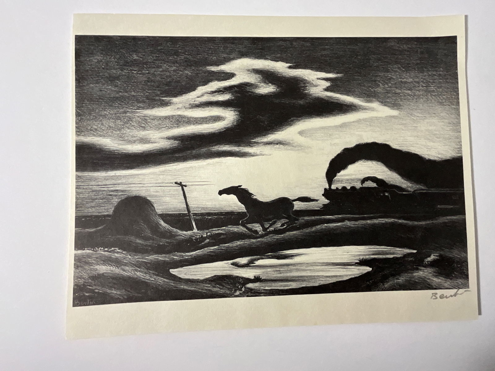 Thomas Hart Benton: The Race: Thomas Hart Benton "The Race," measures 11.5 x 9 inches, pencil signed lower right.