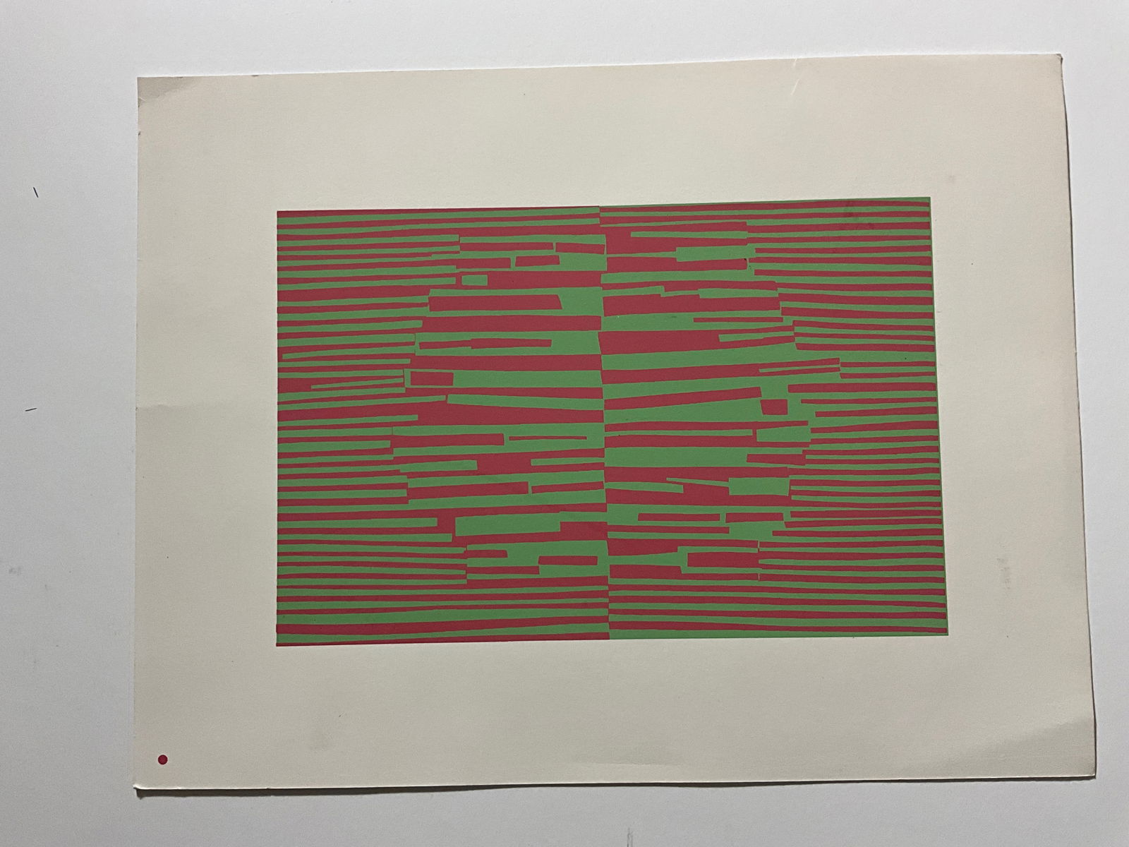 Josef Albers 1967 Silkscreen: Josef Albers 1967 silkscreen, measures 12.75 x 9.75 inches.