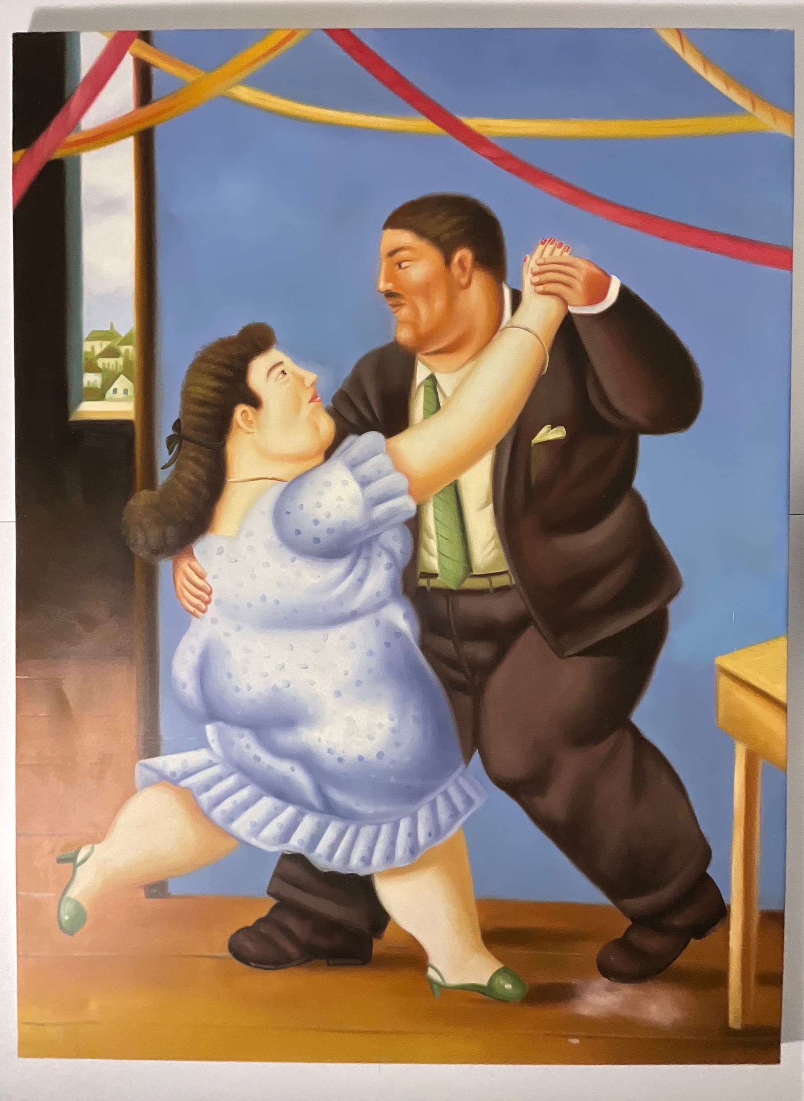 Botero: Oil on Canvas (After): Oil on canvas Botero unsigned, measures 48 x 36 inches, after Botero.