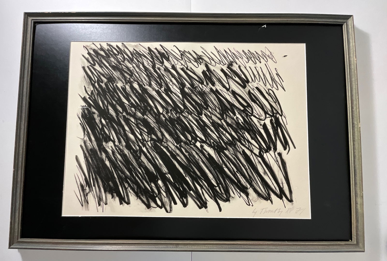Cy Twombly: Untitled Print: Cy Twombly Untitled print, framed 41 x 29 inches, sight approx 29.5 x 21.5 inches, slight scratches on print.