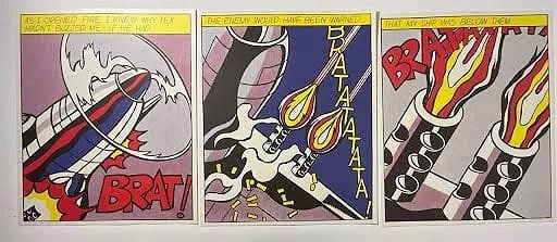 Roy Lichtenstein As I Opened Fire triptych, lithograph pencil signed - 3