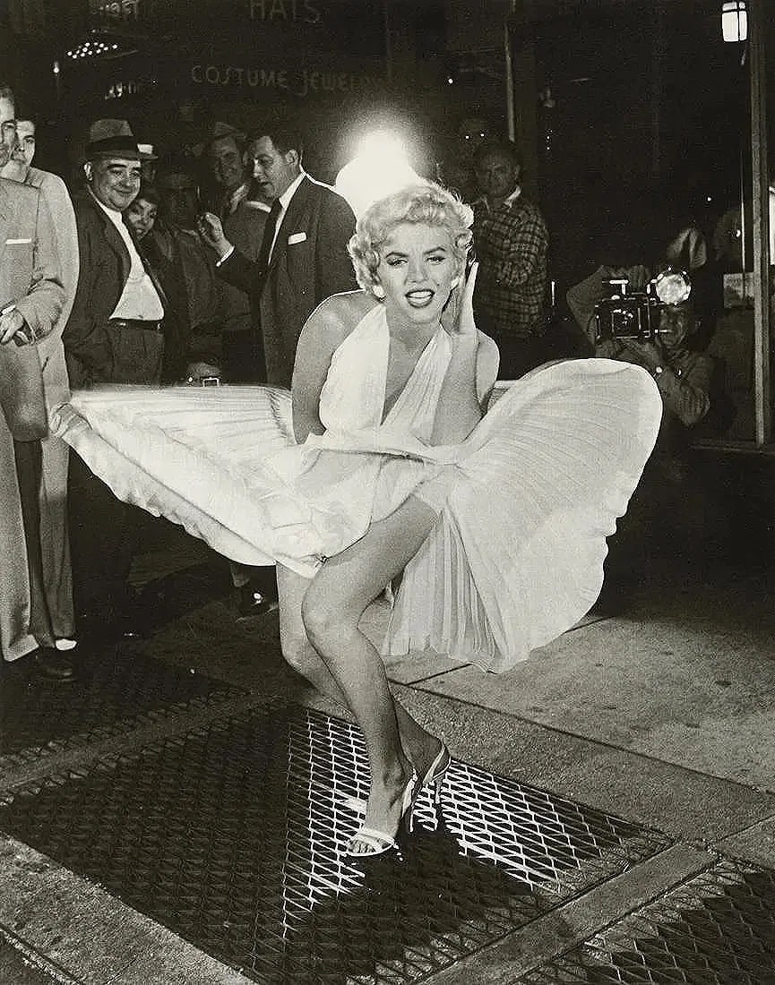 Sam Shaw: Marilyn Monroe: Seven Year Itch, NYC, "1954". Printed in 2004 Italy. 9 x 12 inches, mounted to archival board.
