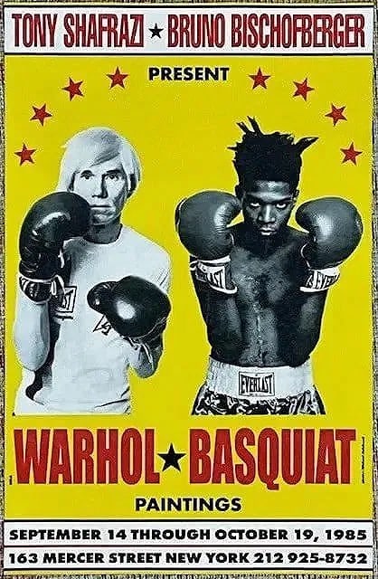 Warhol/Basquiat: Boxing Poster: Boxing Exhibition Poster. Minor creases on border, staining on back. Measures 18 x 11.75 inches.