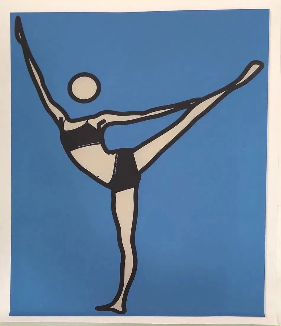 Julian Opie: Untitled Print: Julian Opie offset print on woven paper, measures 30 x 24 inches, unsigned.