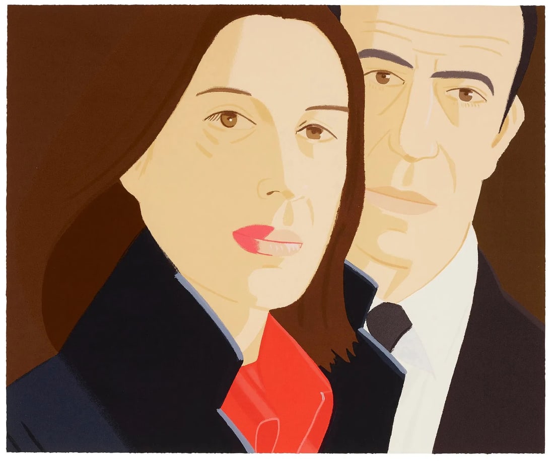 Alex Katz: Ada and Alex: ALEX KATZ (B. 1927) Ada and Alex, print in colors on heavy woven paper, 30 x 36", unsigned.