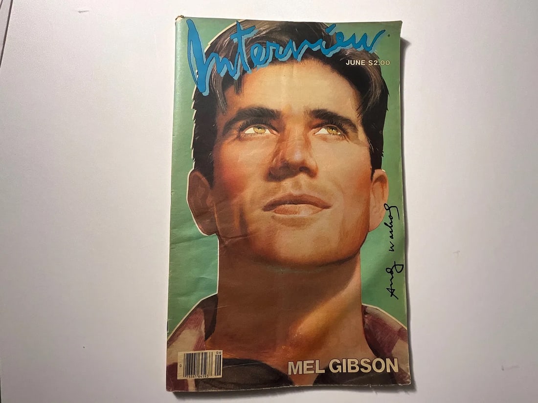 Warhol Signed Interview Magazine: Interview magazine June 1984, marker signed by Warhol bottom right.