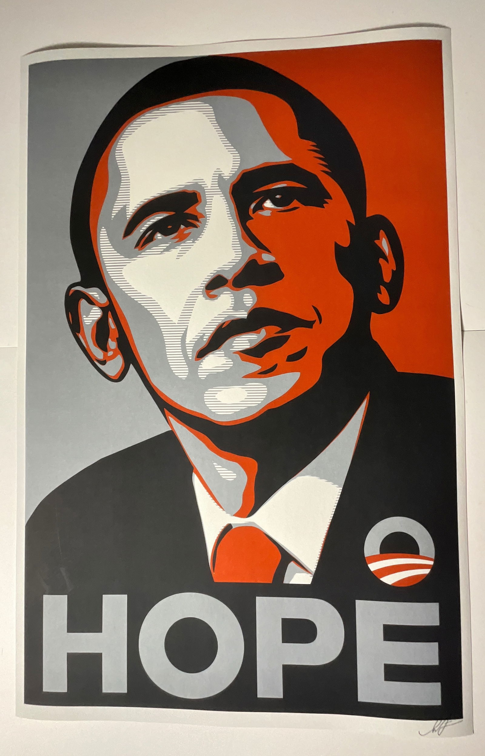 Shepard Fairey: Obama Hope: Shepard Fairey "Obama Hope," measures 36 x 24 inches, signed lower right.