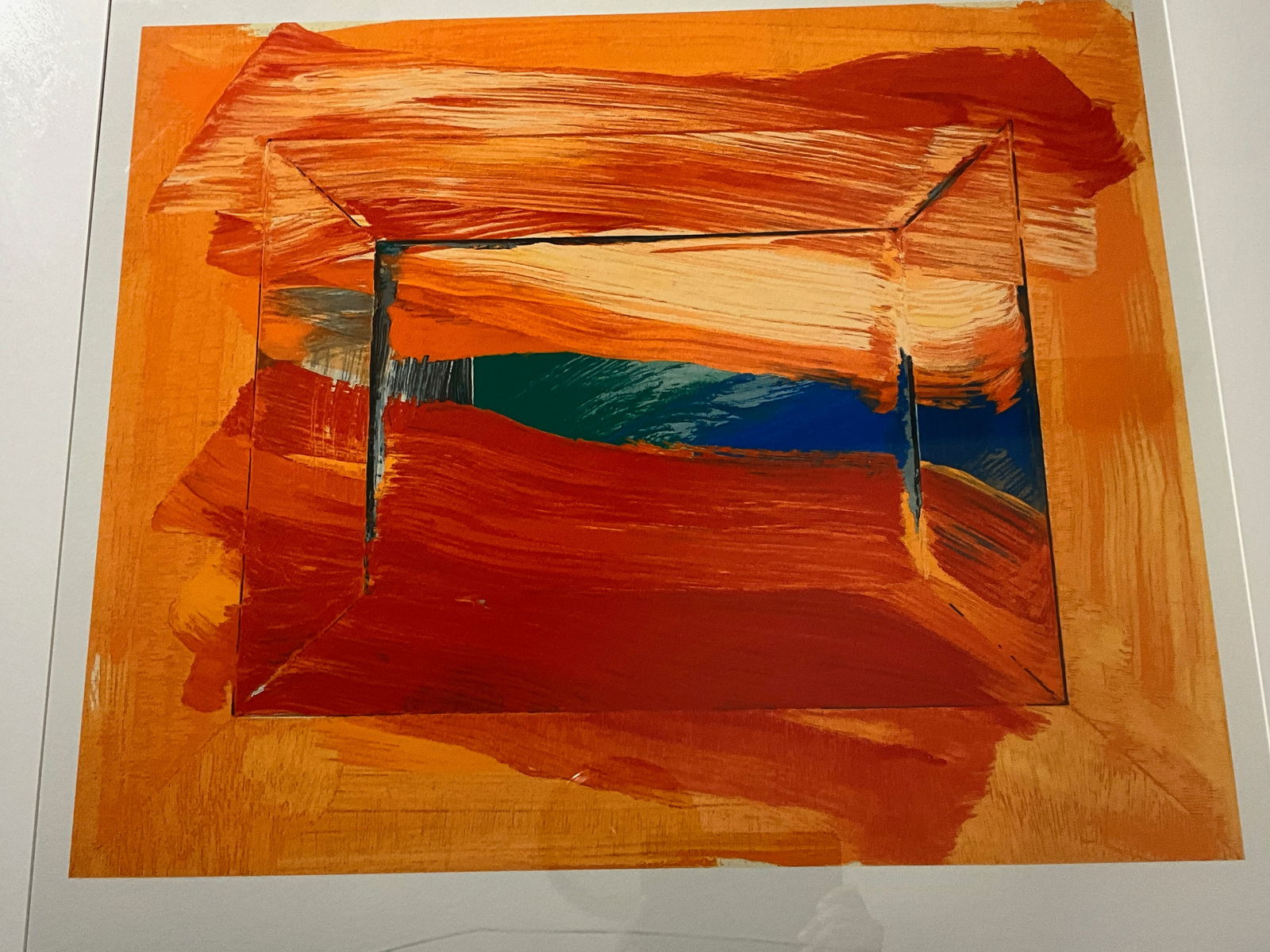 HOWARD HODGKIN The Sky's The Limit: Measures 42 x 40 framed, sight 30 x 32 inches, after