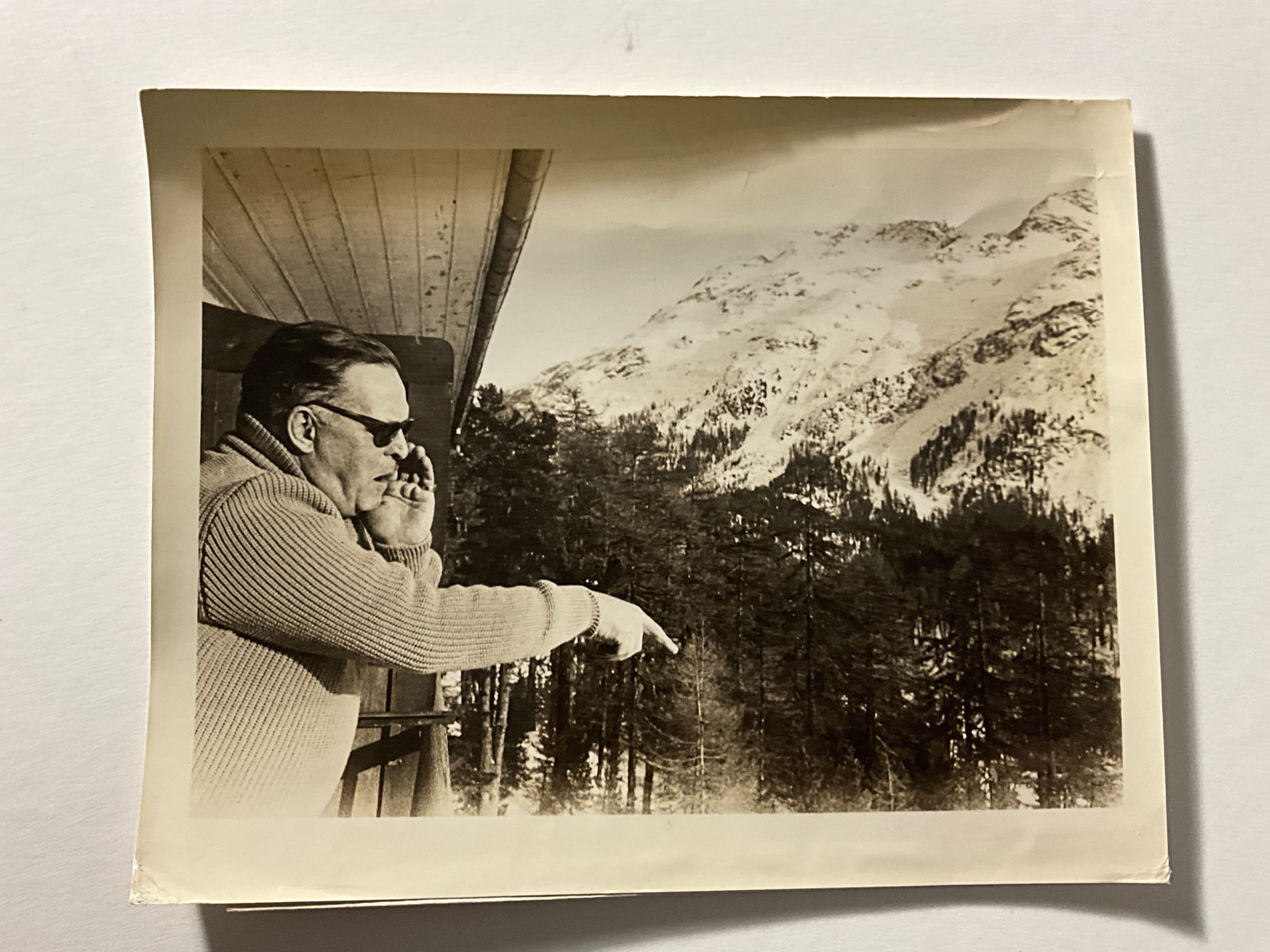 Robert Capa: De Rochemont 1955 Silver Gelatin: RARE Vintage Silver Gelatin Fiber Print, 8x10. On set of Cinerama Holiday.