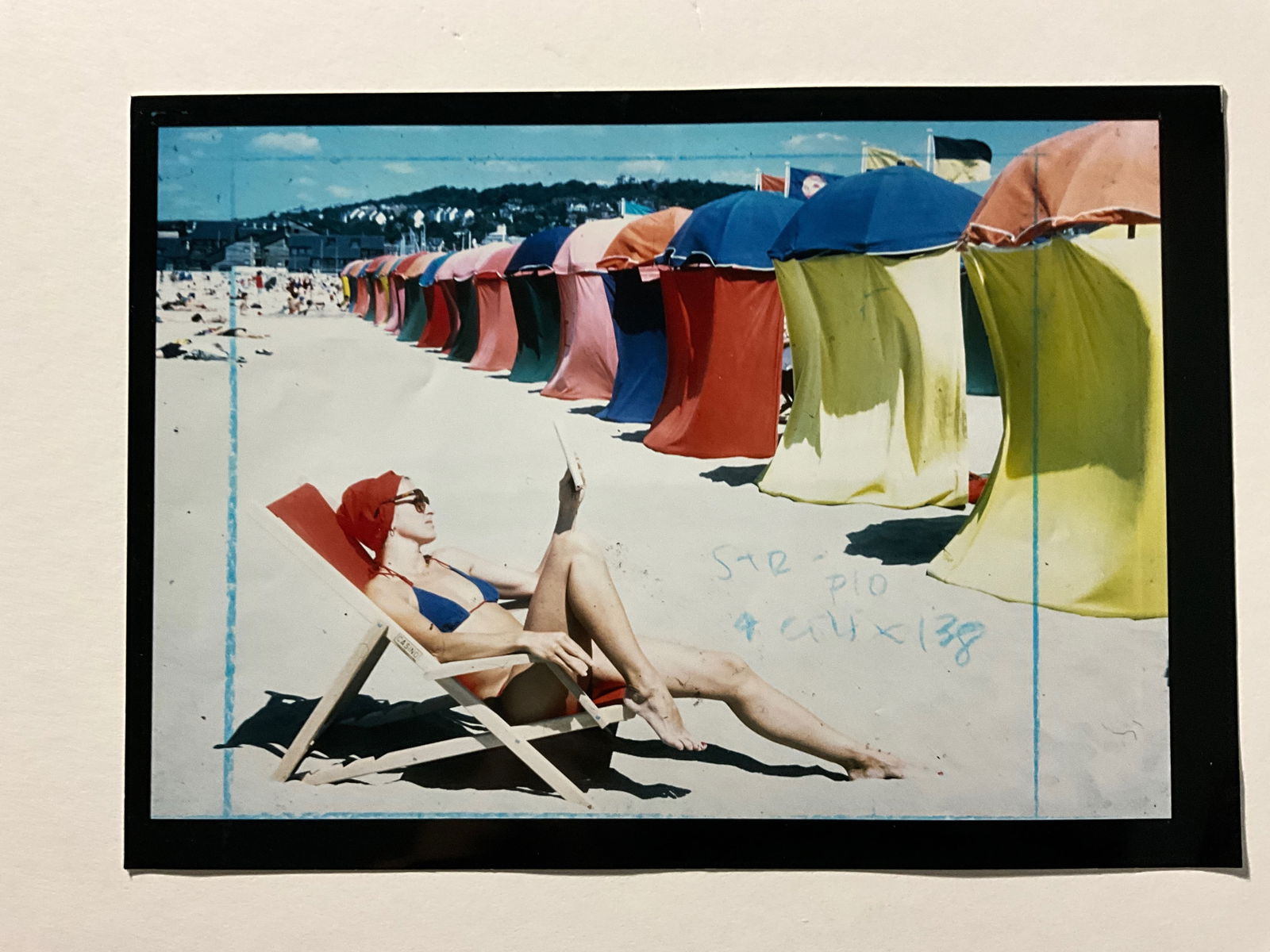 Dennis Stock: Deauville France C Print: Vintage Oversized C-Print, 8.25x11.75. Handwritten notation and news snipe.