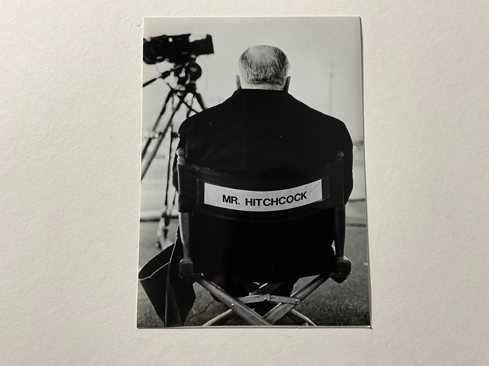 Hitchcock: Director Seat Silver Gelatin: Vintage Silver Gelatin RC Print, 5x7. Credit label on verso.