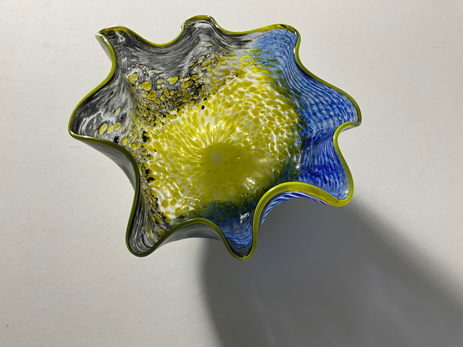 Chihuly: Seaform After (9"): Seaform art glass, 9 x 8 x 3", signed "after Chihuly."