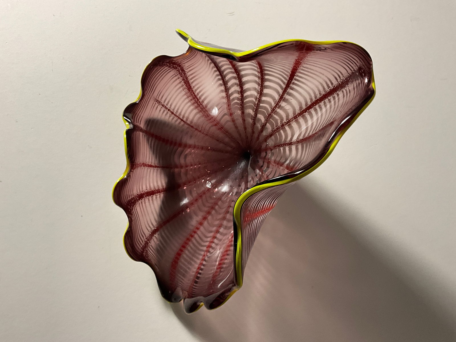 Chihuly: Seaform After (13"): Seaform art glass, 13 x 12 x 6", signed "after Chihuly."