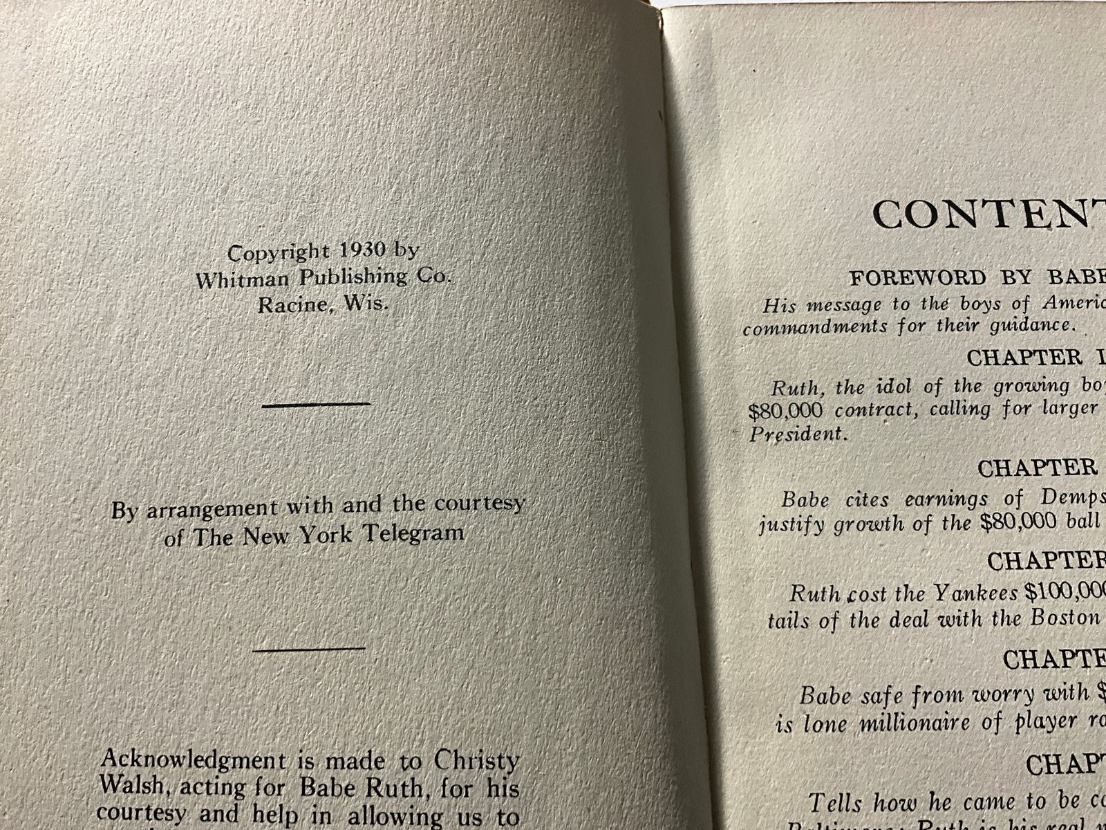 Babe Ruth: Signed 1930 Book - 2