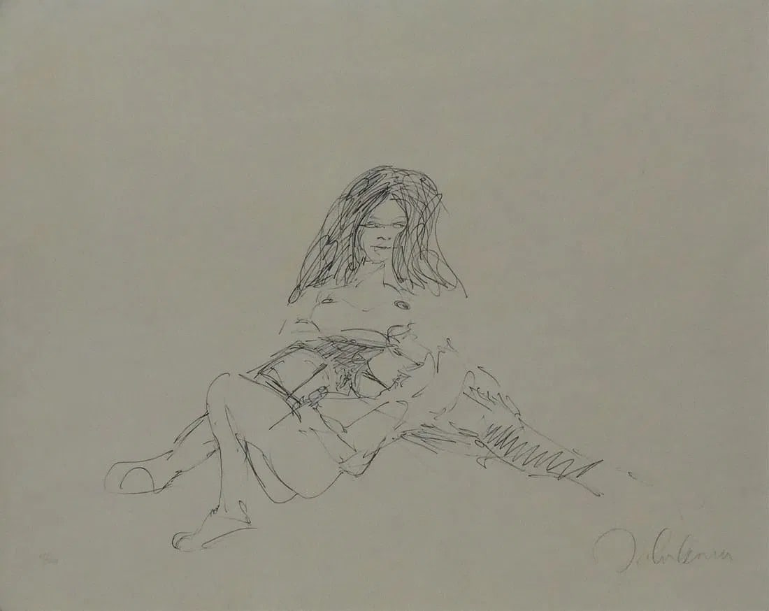 JOHN LENNON 'EROTIC 8' FROM BAG ONE, After: John Lennon 'Erotic 8' from Bag One print on heavy wove paper. Signed in the plate lower right. Sheet measures 30" x 23", After Lennon