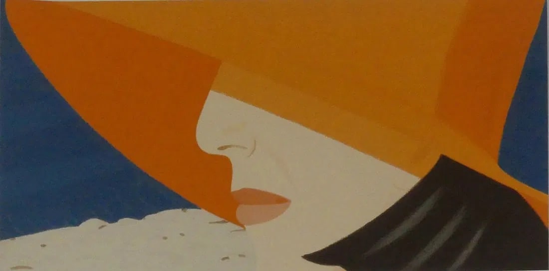 ALEX KATZ 'ORANGE HAT' PRINT, After: Alex Katz Orange Hat, from Alex and Ada, the 1960's to the 1980's Print on wove paper. Unsigned Measures 35 1/2" x 18", After Katz