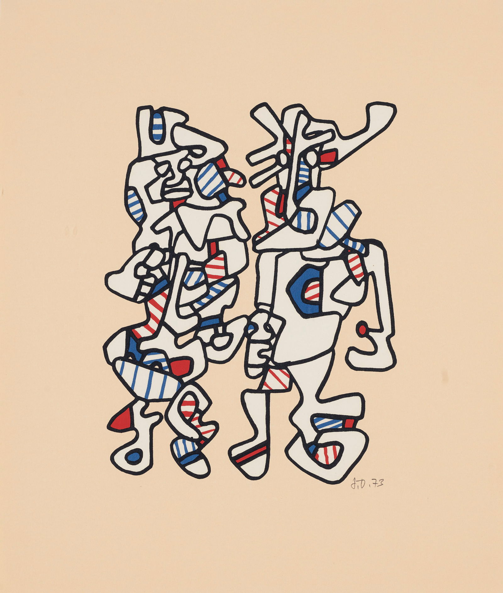 JEAN DUBUFFET (1901-1985) Parade nuptiale, from Cahier de l'Herne, After: JEAN DUBUFFET (1901-1985) Parade nuptiale, from Cahier de l'Herne Print on woven paper, printed signature Sheet measures 15 x 13 inches, After Dubuffet