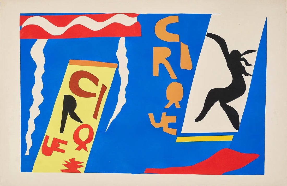 HENRI MATISSE (1869-1954) Le cirque, from Jazz, After: HENRI MATISSE (1869-1954)Le cirque, from JazzPrint in colors, on Arches paper, the full sheet, in generally good condition, measures approx 16 x 25 inches, After Matisse