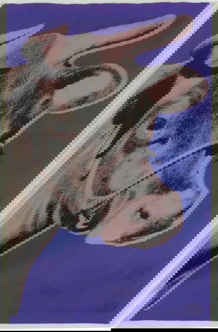 ANDY WARHOL 'COW' PURPLE WALLPAPER, After: Marked Nov. 18th 1976. and Jan. 9 1977 Copyright AWE to left margin. Marked Modern Art Pavilion Seattle Center to right margin, Linen Backed, Sheet measures 44.75 x 29 inches, After Warhol