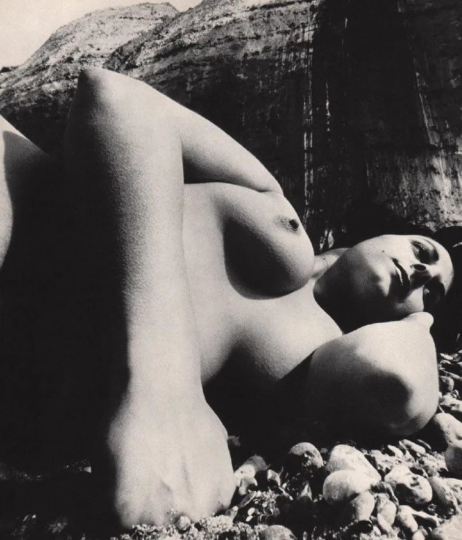 Bill Brandt - Nude on Rocks: BILL BRANDT (1904-1983) Nude on Rocks Sheet-fed gravure, c. 1960's, mounted to archival board