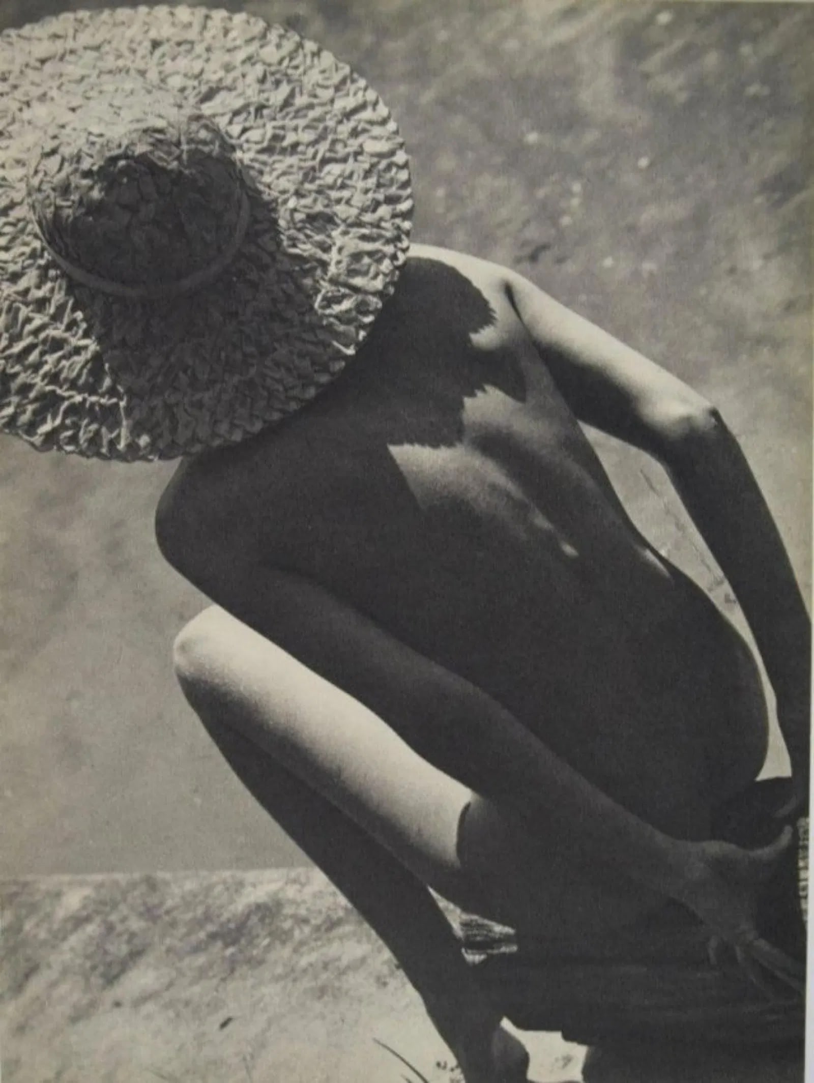 Martin Munkacsi - Nude with Hat: MARTIN MUNKACSI (1893-1963) Nude with Hat Photogravure c. 1951, mounted to archival board
