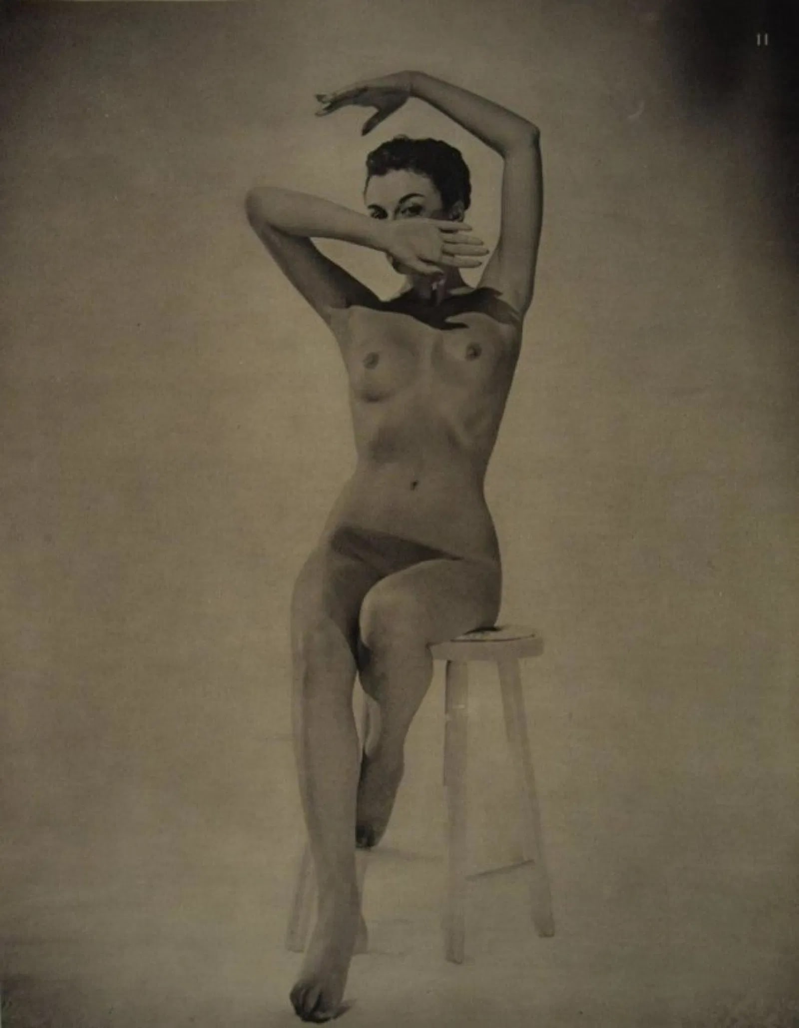 John Everard - Nude on Chair: JOHN EVERARD Nude on Chair Sheet-Fed Gravure c.1951, mounted to archival board