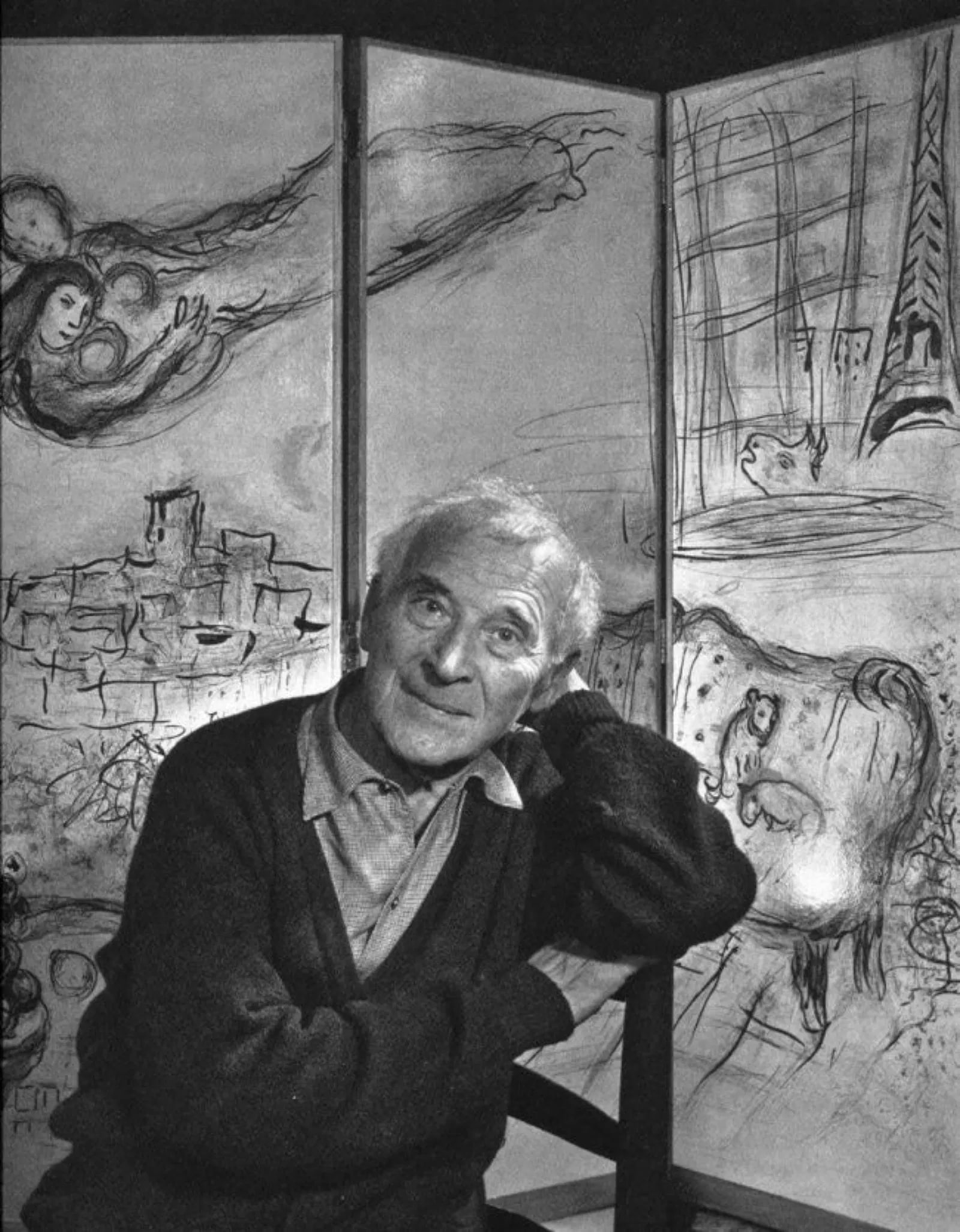 Yousuf Karsh - Marc Chagall: YOUSUF KARSH (1908-2002) Marc Chagall Sheet-fed Gravure, c. 1970's 7 1/2" x 9", mounted to archival board